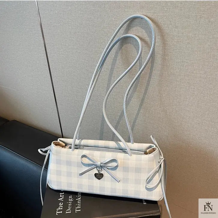 Plaid Bowknot Shoulder Bags - Fashionnsio