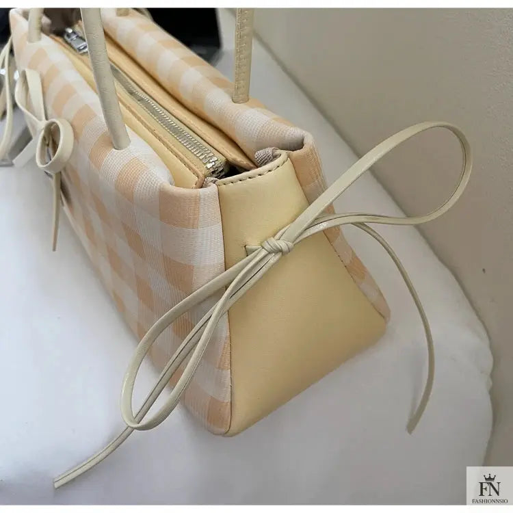 Plaid Bowknot Shoulder Bags - Fashionnsio