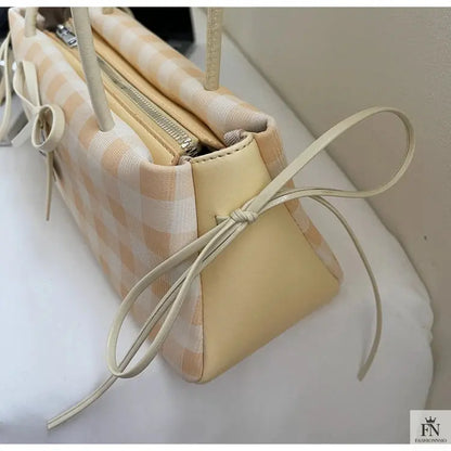 Plaid Bowknot Shoulder Bags - Fashionnsio