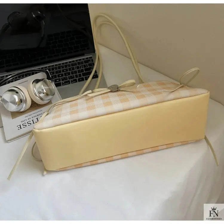 Plaid Bowknot Shoulder Bags - Fashionnsio