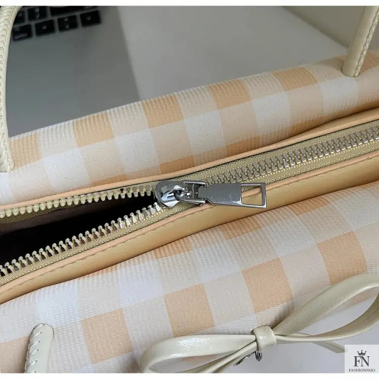 Plaid Bowknot Shoulder Bags - Fashionnsio