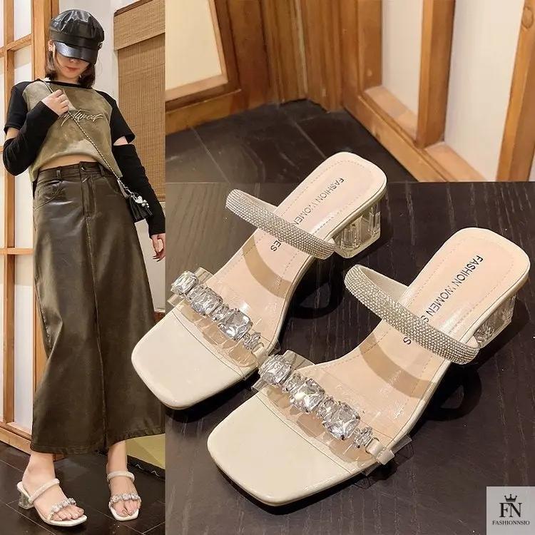 Crystal Embellish Flat Sandals - Fashionnsio