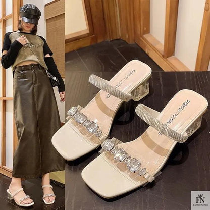 Crystal Embellish Flat Sandals - Fashionnsio