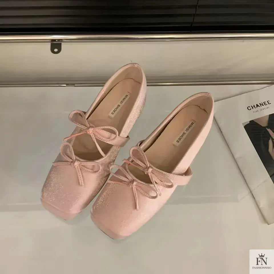Princess Ballet Bow Flats - Fashionnsio