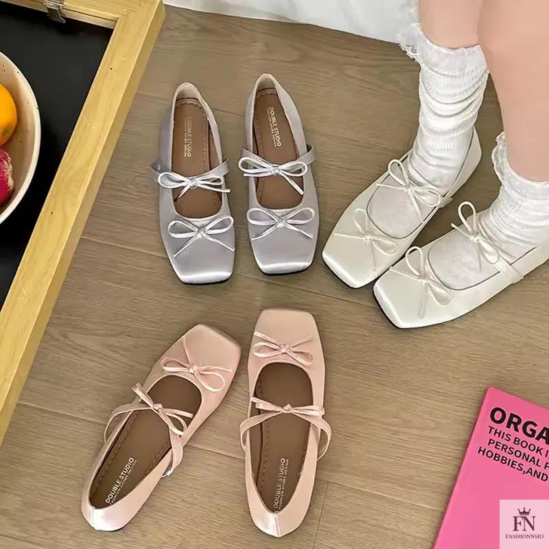 Princess Bow Ballet Flats - Fashionnsio