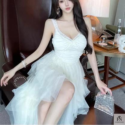 Princess Tulle Ruffle Gown - Fashionnsio