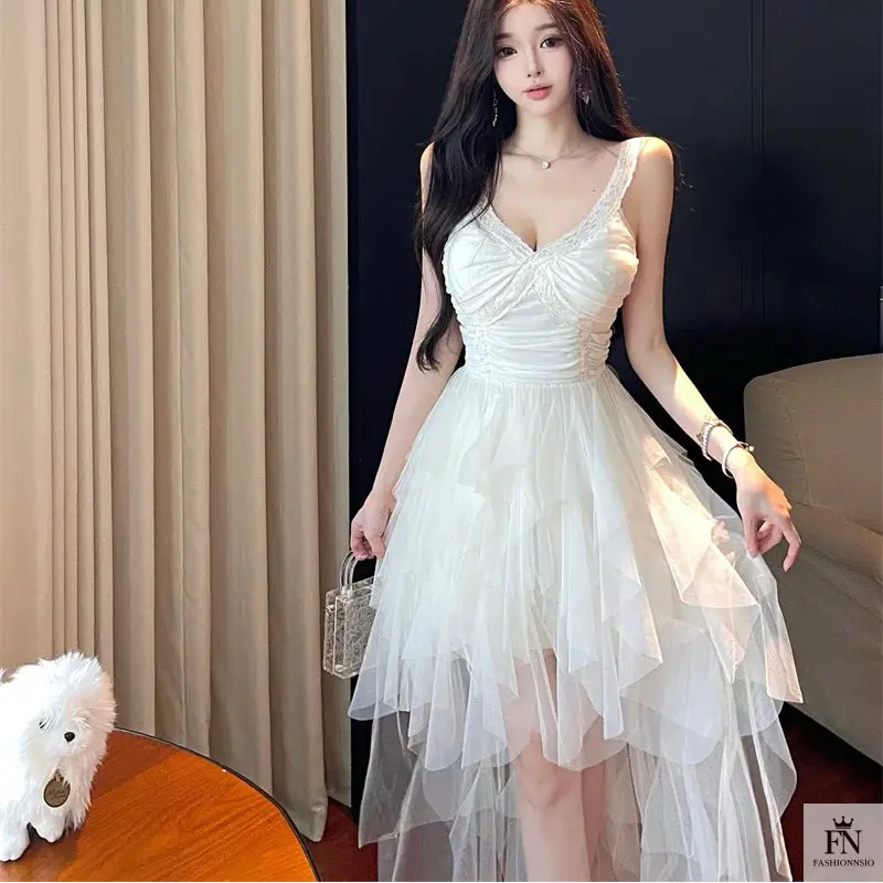 Princess Tulle Ruffle Gown - Fashionnsio