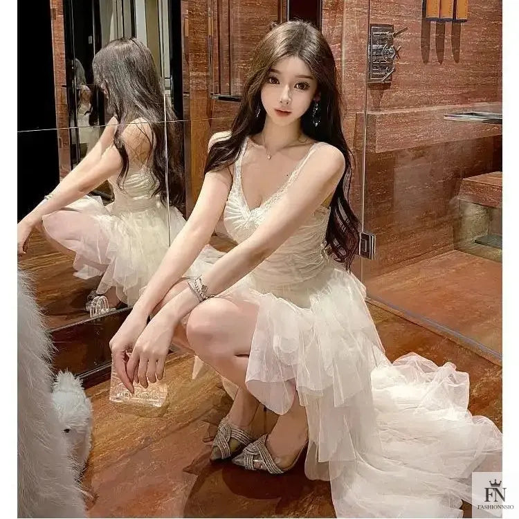 Princess Tulle Ruffle Gown - Fashionnsio