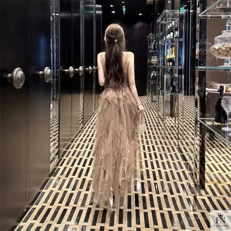 Princess Tulle Ruffle Gown - Fashionnsio