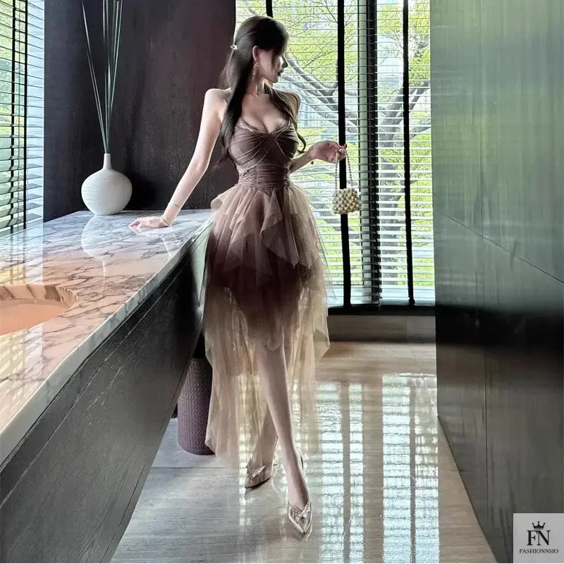 Princess Tulle Ruffle Gown - Fashionnsio