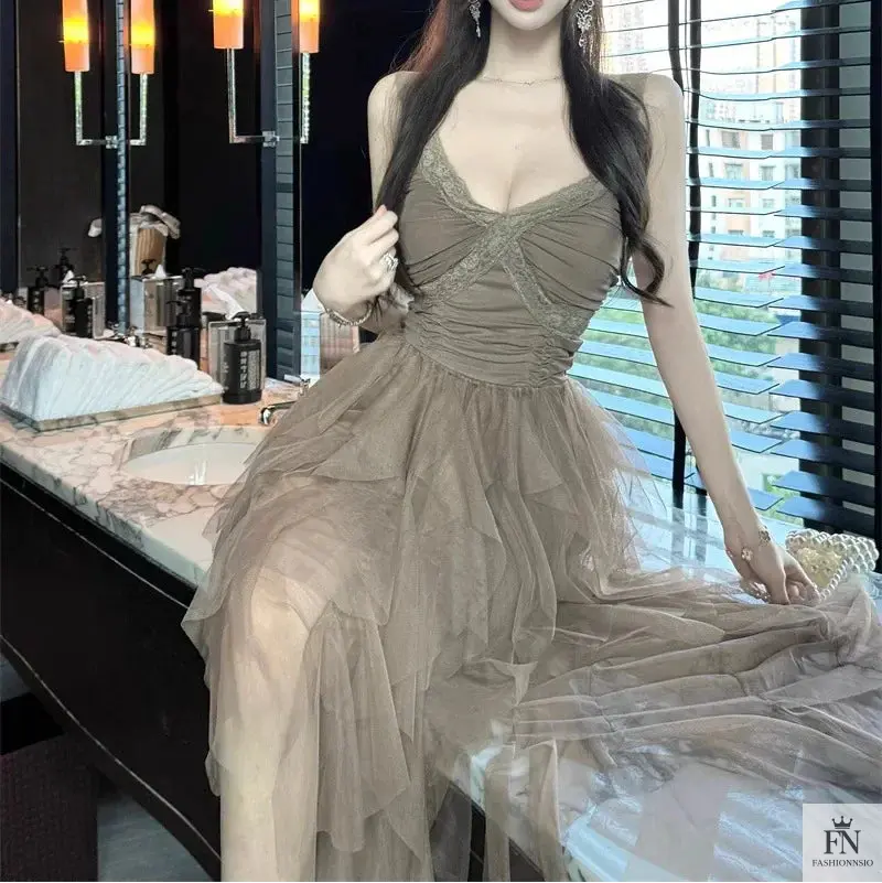 Princess Tulle Ruffle Gown - Fashionnsio