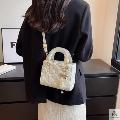 Quilted Diamond Embroidered Handbags - Fashionnsio