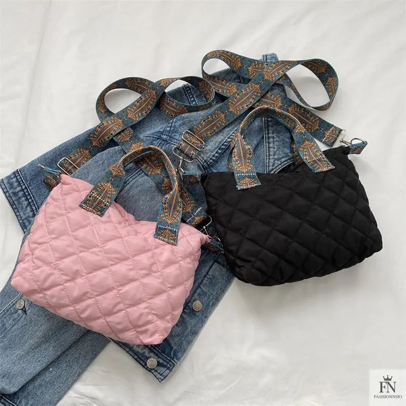 Quilted Padded Crossbody/Tote Bags - Fashionnsio