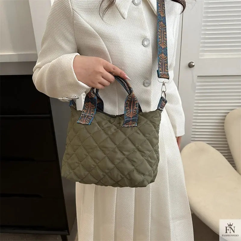 Quilted Padded Crossbody/Tote Bags - Fashionnsio