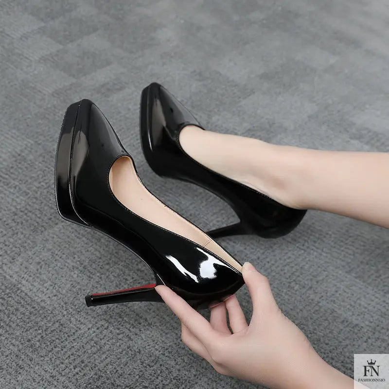 Red Bottom Platform Pointed Heels - Fashionnsio