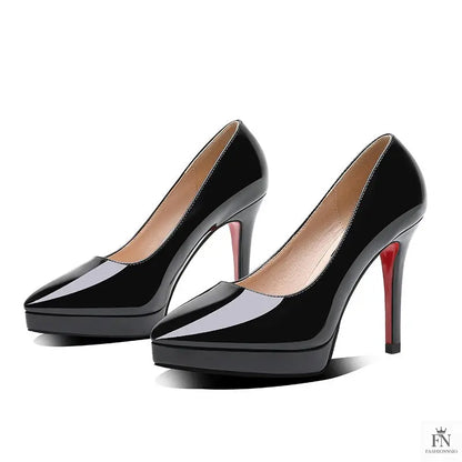 Red Bottom Platform Pointed Heels - Fashionnsio