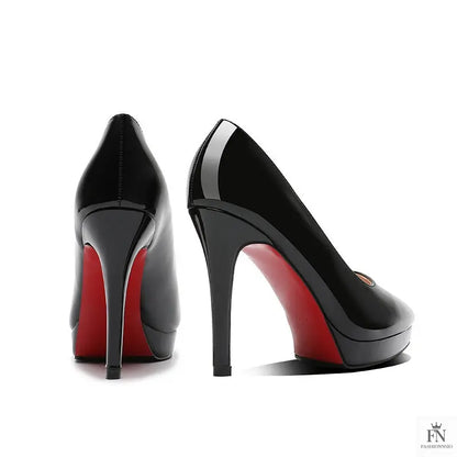 Red Bottom Platform Pointed Heels - Fashionnsio