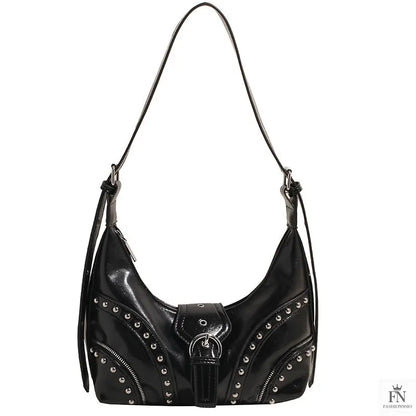 Retro Rivet Belt Buckle Shoulder Bags - Fashionnsio