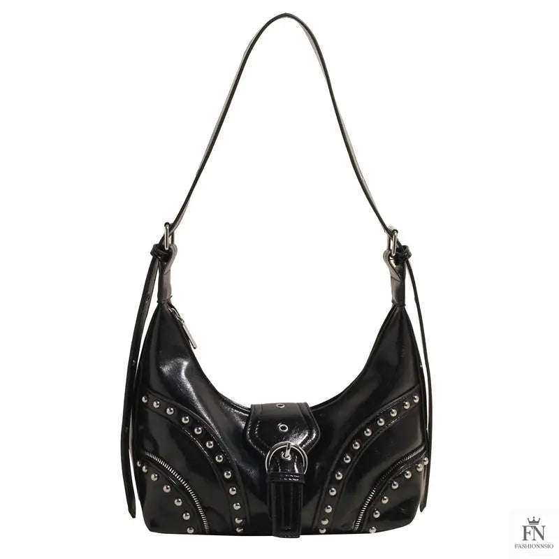 Retro Rivet Belt Buckle Shoulder Bags - Fashionnsio