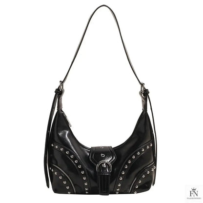 Retro Rivet Belt Buckle Shoulder Bags - Fashionnsio