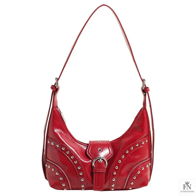 Retro Rivet Belt Buckle Shoulder Bags - Fashionnsio