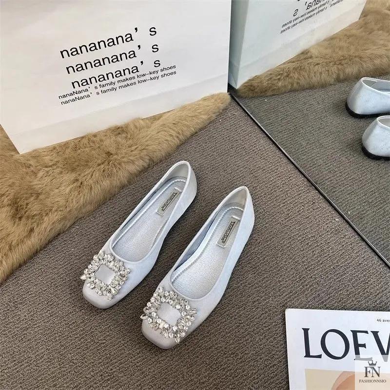 Rhinestone Embellish Women Flats - Fashionnsio
