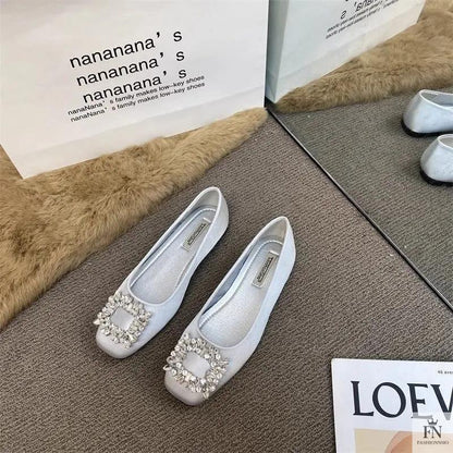Rhinestone Embellish Women Flats - Fashionnsio