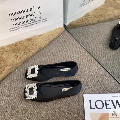 Rhinestone Embellish Women Flats - Fashionnsio