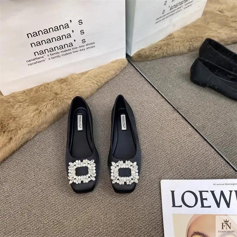 Rhinestone Embellish Women Flats - Fashionnsio