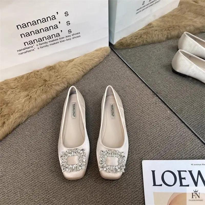 Rhinestone Embellish Women Flats - Fashionnsio