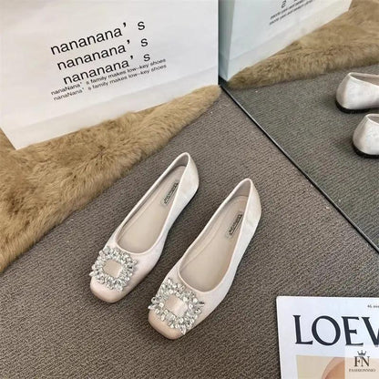 Rhinestone Embellish Women Flats - Fashionnsio