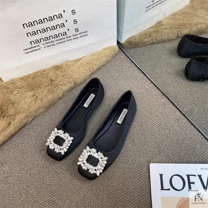 Rhinestone Embellish Women Flats - Fashionnsio