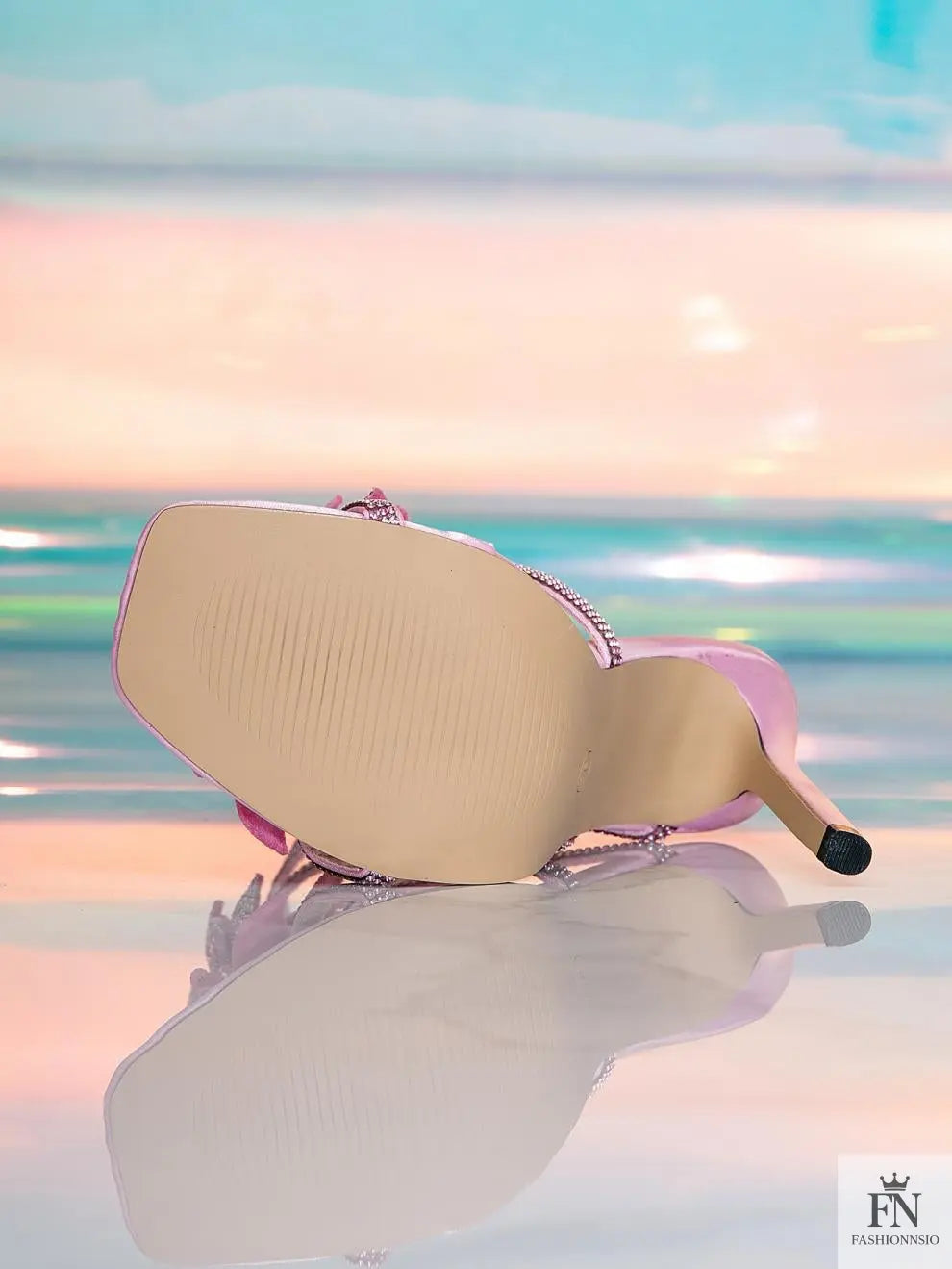 Flower Rhinestone Snakelike Winding Heels - Fashionnsio