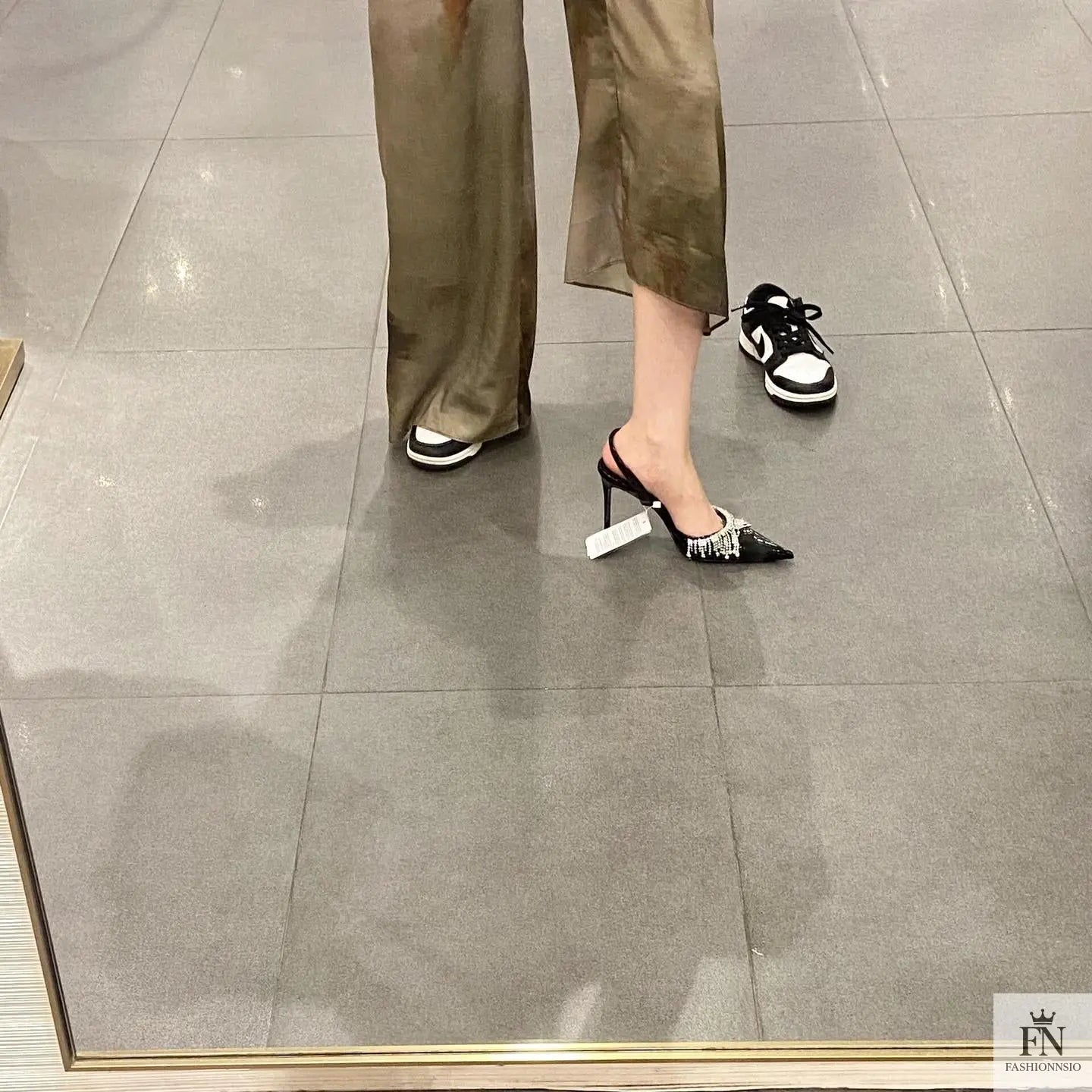 Rhinestone Tassel Pointed Heels - Fashionnsio