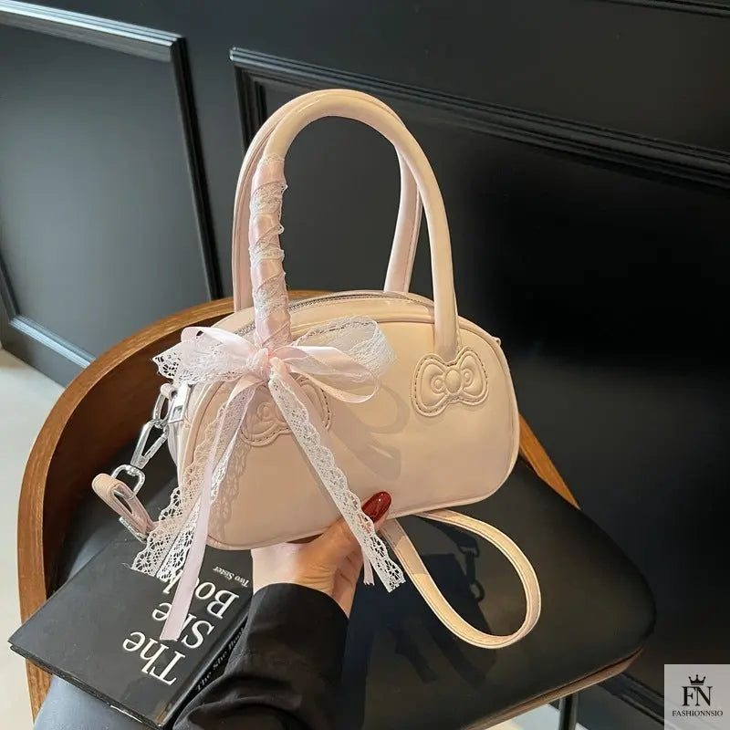 Ribbon Bow Glossy Pillow Handbags - Bow Bags - Fashionnsio