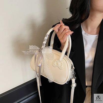 Ribbon Bow Glossy Pillow Handbags - Bow Bags - Fashionnsio