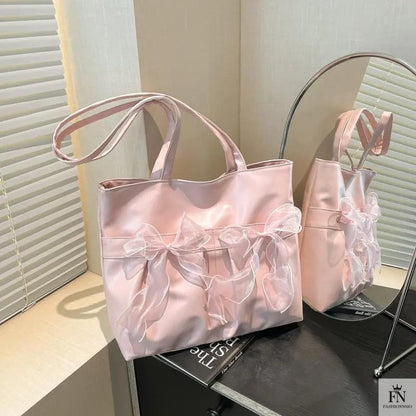 Ribbon Bow Tote Bags - Fashionnsio