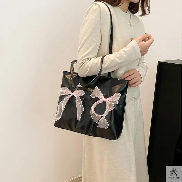 Ribbon Bow Tote Bags - Fashionnsio