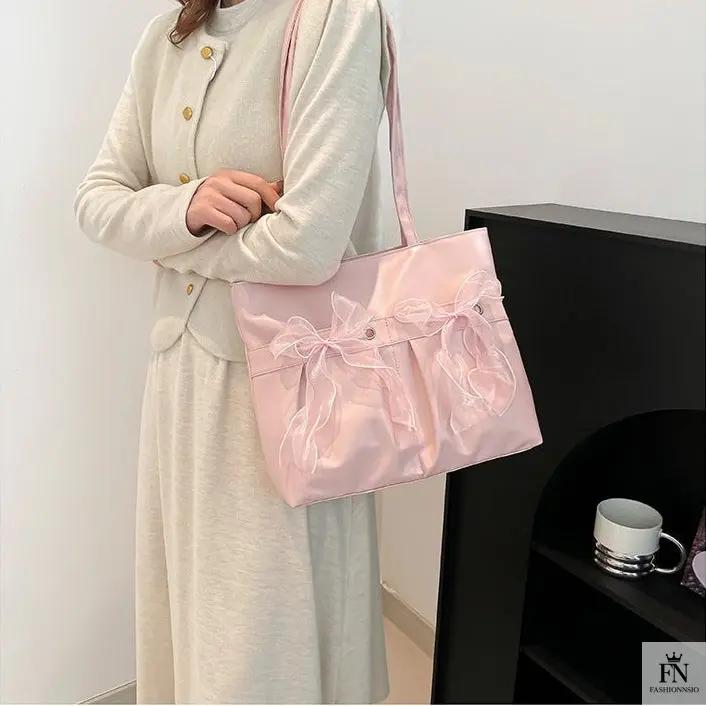 Ribbon Bow Tote Bags - Fashionnsio