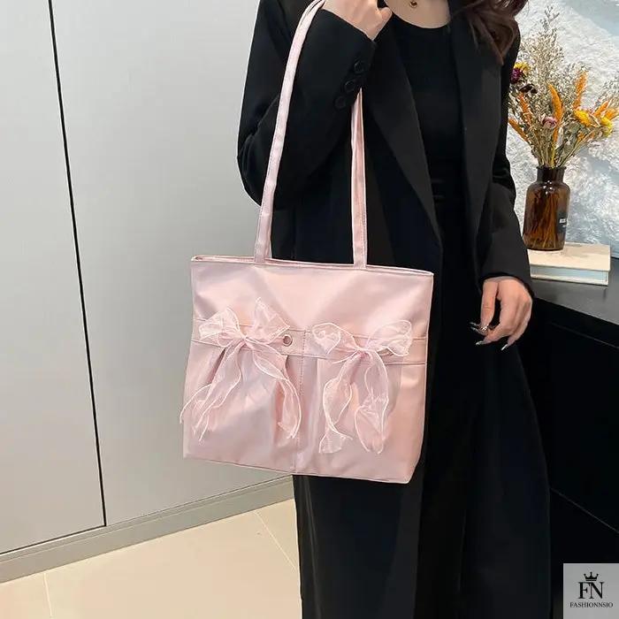 Ribbon Bow Tote Bags - Fashionnsio