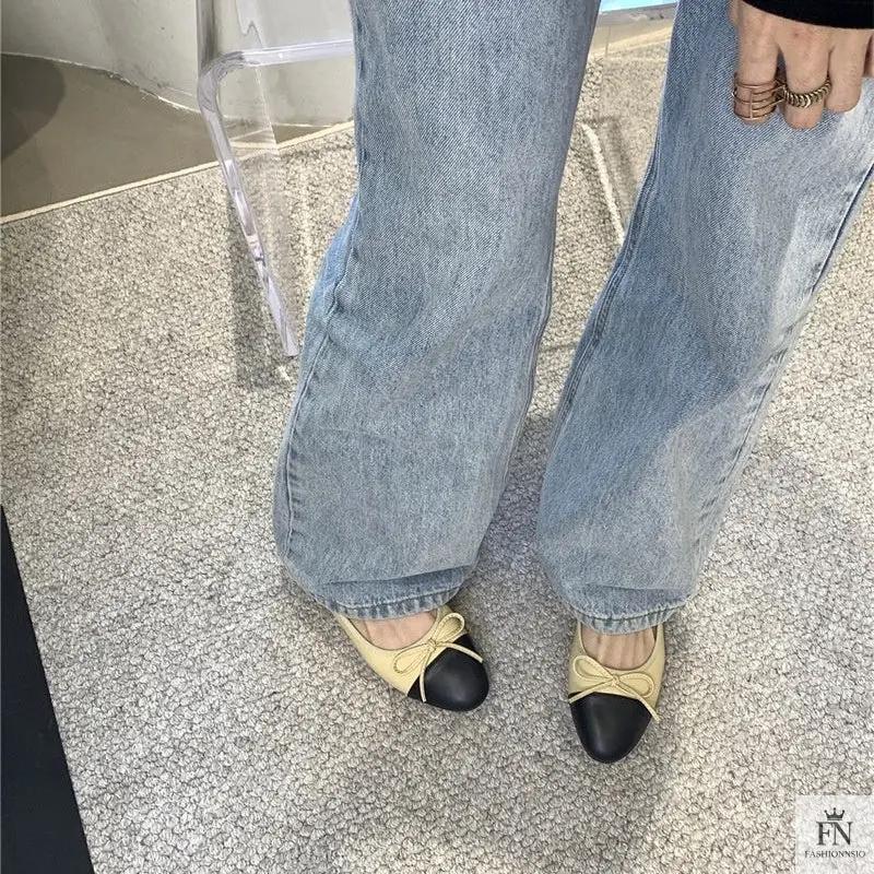 Round Toe Bowknot Flats - Fashionnsio