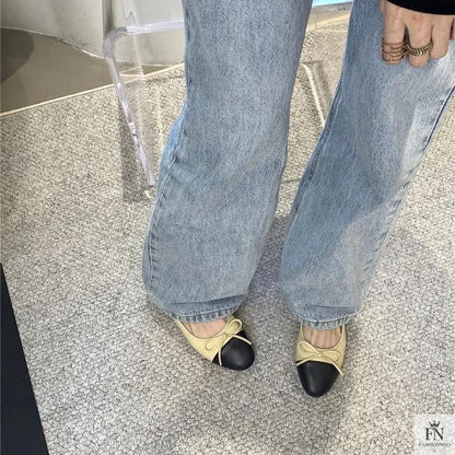 Round Toe Bowknot Flats - Fashionnsio