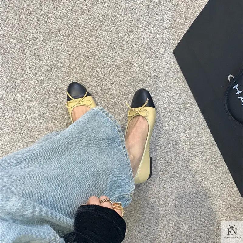 Round Toe Bowknot Flats - Fashionnsio