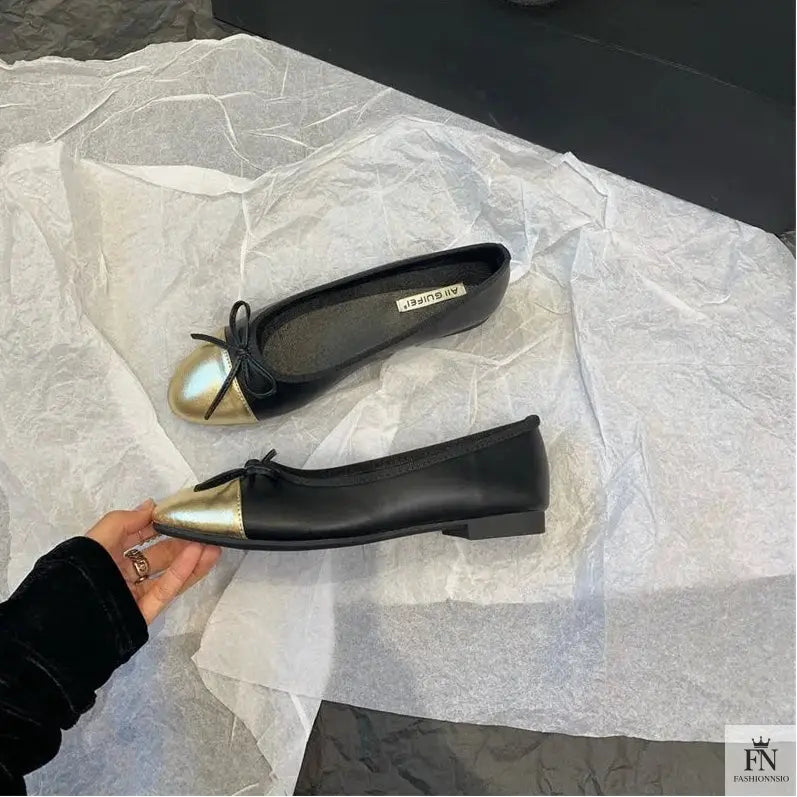 Round Toe Bowknot Flats - Fashionnsio
