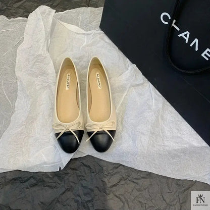 Round Toe Bowknot Flats - Fashionnsio