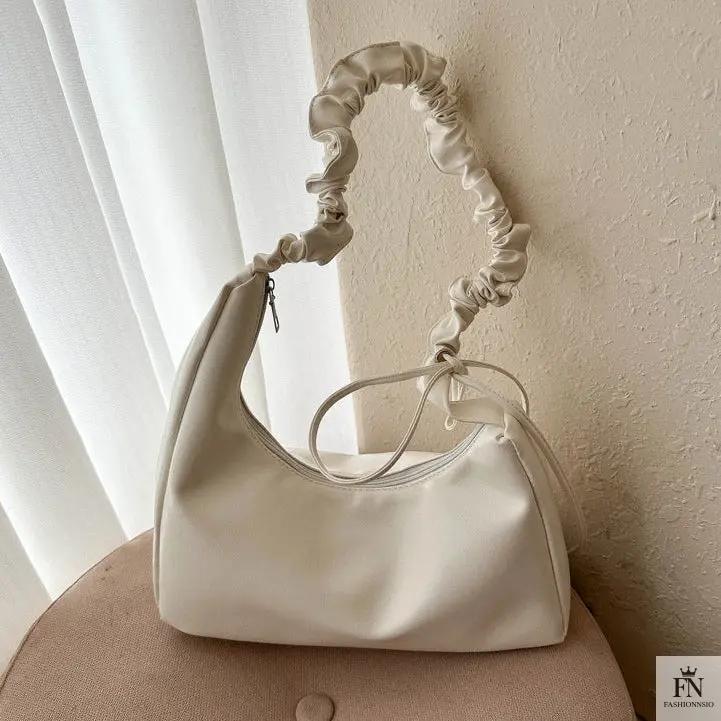 Ruched Handle Shoulder Bags - Fashionnsio