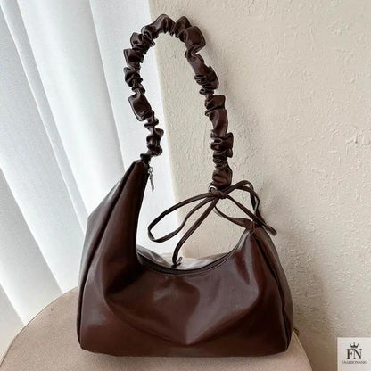 Ruched Handle Shoulder Bags - Fashionnsio