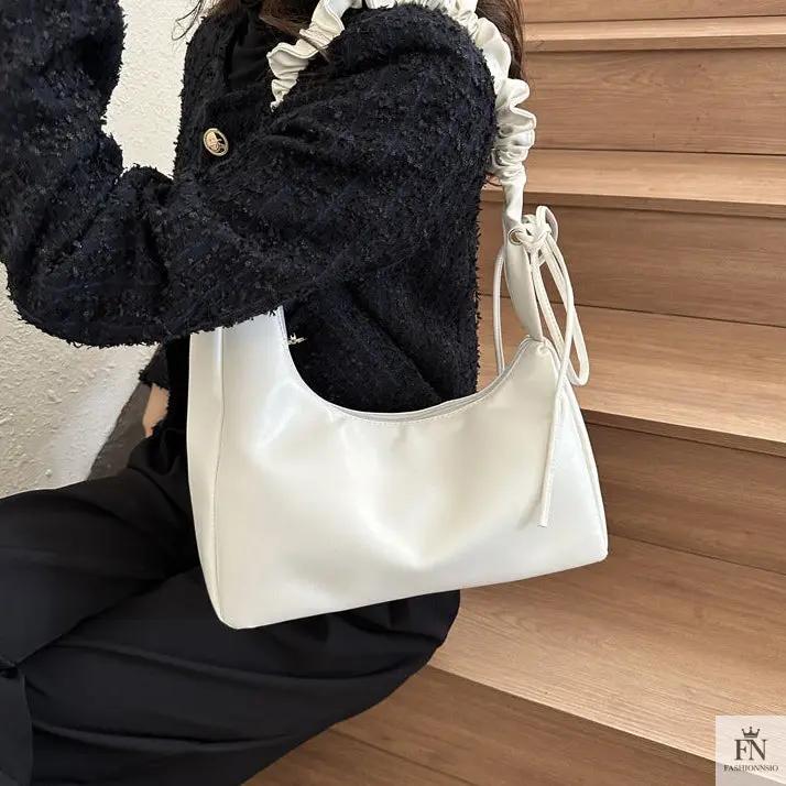 Ruched Handle Shoulder Bags - Fashionnsio