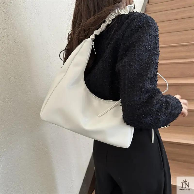 Ruched Handle Shoulder Bags - Fashionnsio