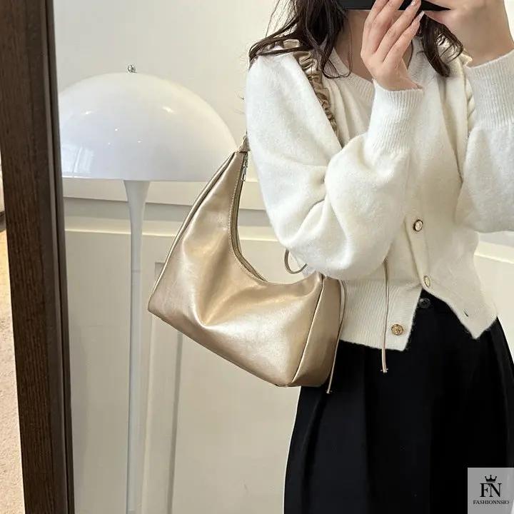 Ruched Handle Shoulder Bags - Fashionnsio